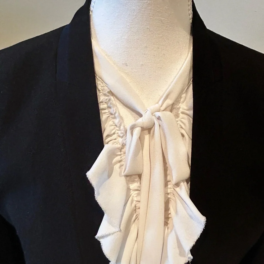 ISABEL MARANT No 1501 Crop Virgin Wool with Tuxedo Trim Blazer Black Women - Picture 8 of 16